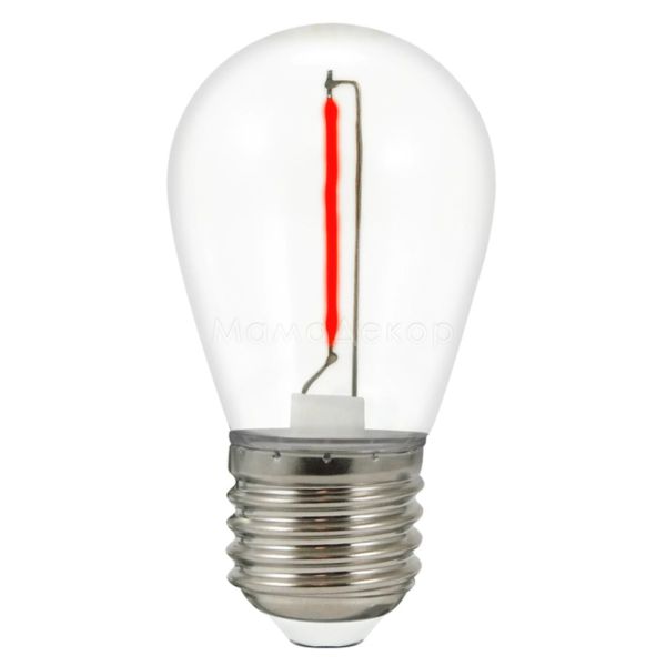 Лампа світлодіодна Goldlux 322180 потужністю 0.3W з серії Party Neon. Типорозмір — G45 з цоколем E27, температура кольору — Red. У наборі 2шт.