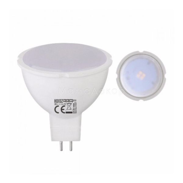 Лампа світлодіодна Horoz Electric 001-001-0006-031 потужністю 6W з серії Fonix. Типорозмір — MR16 з цоколем GU5.3, температура кольору — 4200K