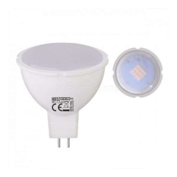Лампа світлодіодна Horoz Electric 001-001-0008-011 потужністю 8W з серії Fonix. Типорозмір — MR16 з цоколем GU5.3, температура кольору — 6400K