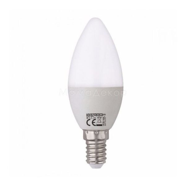 Лампа светодиодная Horoz Electric 001-003-0004-111 мощностью 4W из серии Ultra. Типоразмер — C37 с цоколем E14, температура цвета — 6400K