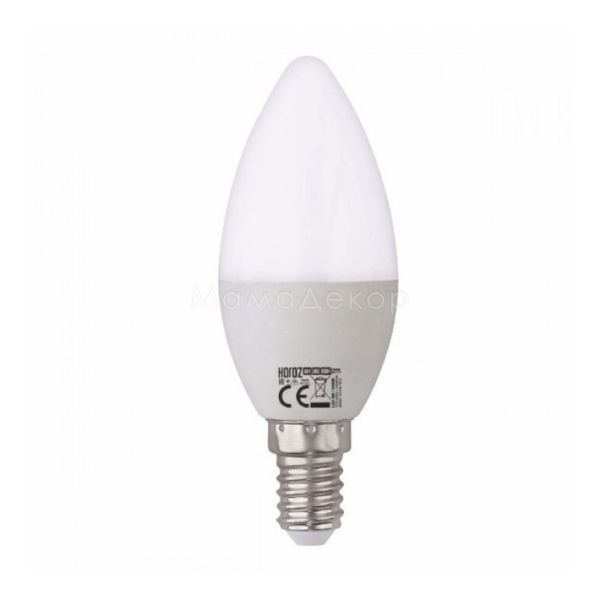 Лампа світлодіодна Horoz Electric 001-003-0008-010 потужністю 8W з серії Ultra. Типорозмір — C37 з цоколем E14, температура кольору — 6400K