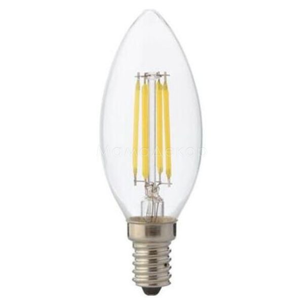 Лампа світлодіодна Horoz Electric 001-013-0004-010 потужністю 4W з серії Filament. Типорозмір — C35 з цоколем E14, температура кольору — 2700K