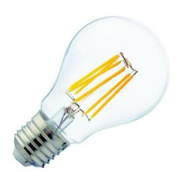 Лампа світлодіодна Horoz Electric 001-015-0006-010 потужністю 6W з серії Filament. Типорозмір — A60 з цоколем E27, температура кольору — 2700K