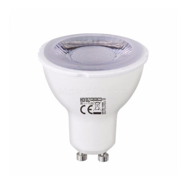 Лампа светодиодная  диммируемая Horoz Electric 001-022-0006-040 мощностью 6W из серии Vision. Типоразмер — MR16 с цоколем GU10, температура цвета — 6400K