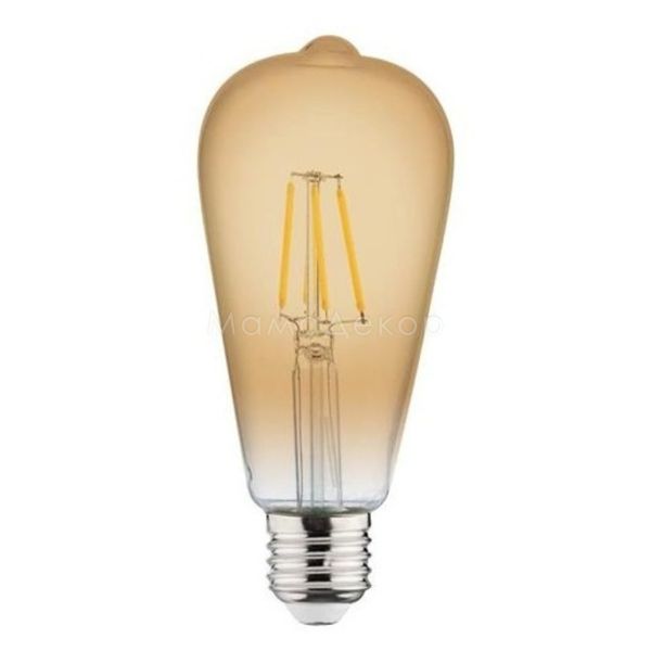 Лампа світлодіодна Horoz Electric 001-029-0004-010 потужністю 4W з серії Rustic. Типорозмір — ST64 з цоколем E27, температура кольору — 2200K