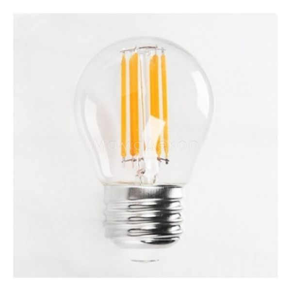 Лампа світлодіодна Horoz Electric 001-063-0004-010 потужністю 4W з серії Filament. Типорозмір — P45 з цоколем E27, температура кольору — 2700K