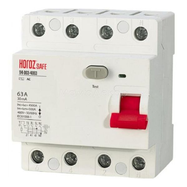 Выключатель дифференциального тока, УЗО Horoz Electric 114-003-4063-010 Safe