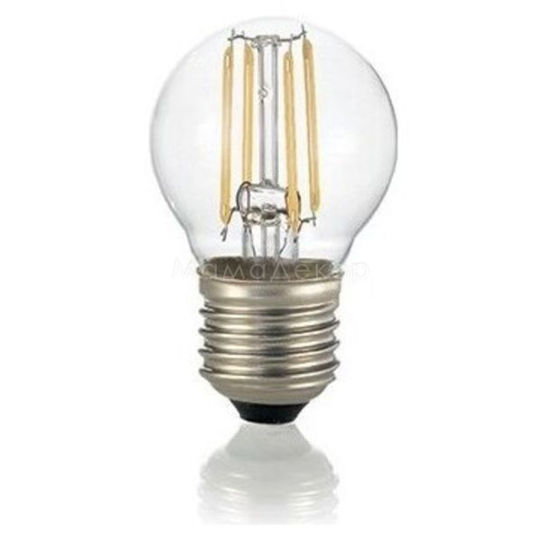 Лампа світлодіодна Ideal Lux 101279 потужністю 4W. Типорозмір — P45 з цоколем E27, температура кольору — 2700K