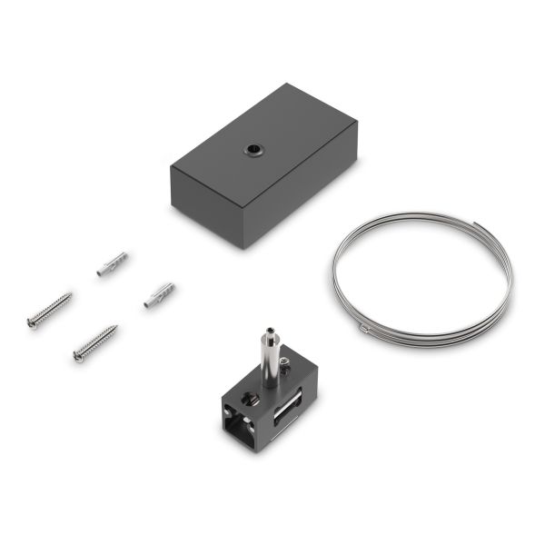 Тросовий підвіс Ideal Lux 322476 Ego Kit Bi-emission Cable 2 Mt + Ceiling Cup Bk