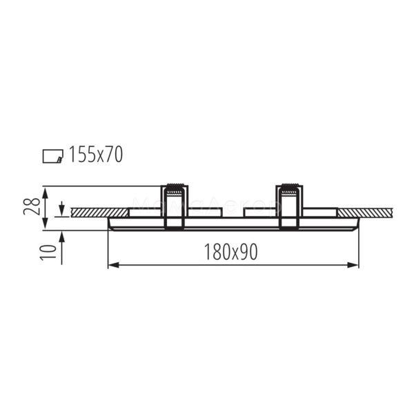 Розміри товару Kanlux 19362 Morta CT-DSL250-SR, габарити
