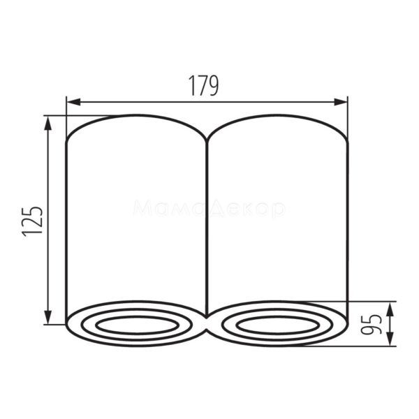 Размеры товара Kanlux 22555 Bord DLP-250-B, габариты