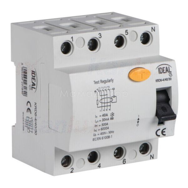 Выключатель дифференциального тока, УЗО Kanlux 23184 Ideal TS KRD6-4/40/30