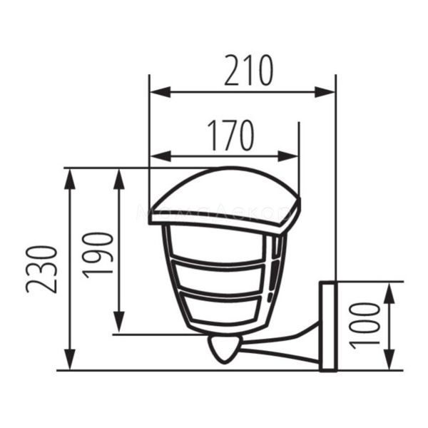 Розміри товару Kanlux 23580 Rila 23L-UP, габарити
