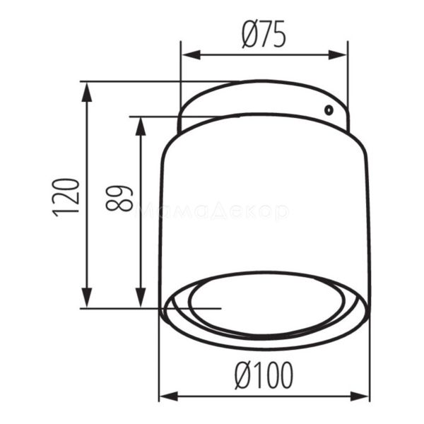 Розміри товару Kanlux 24363 Sonor GU10 CO-W WW, габарити