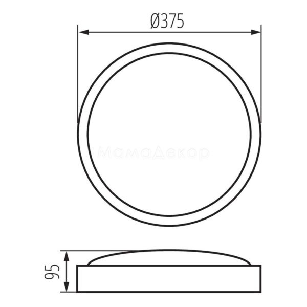 Размеры товара Kanlux 26106 Olie LED 375 WE-WW, габариты