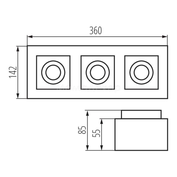 Розміри товару Kanlux 26835 Stobi DLP 350-W, габарити