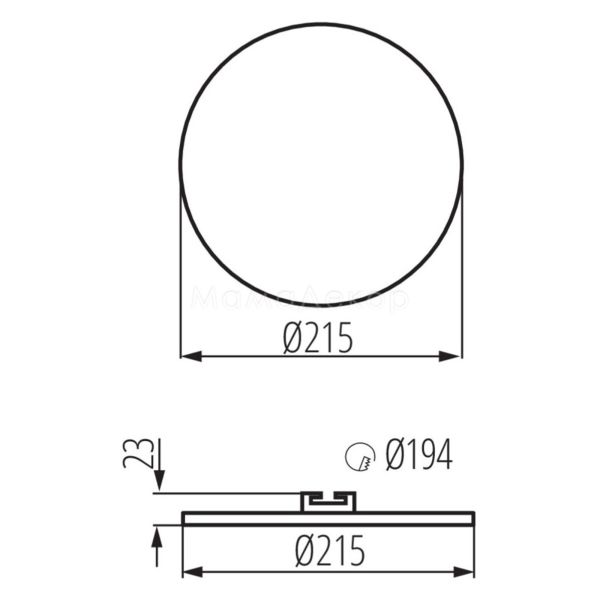 Розміри товару Kanlux 29597 Arel LED DO 25W-WW, габарити