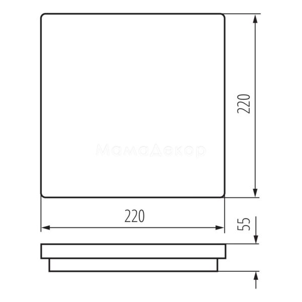 Размеры товара Kanlux 33380 Beno 18W WW-L-GR, габариты