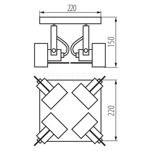 Розміри товару Kanlux 34928 Sonda II EL-4O B, габарити