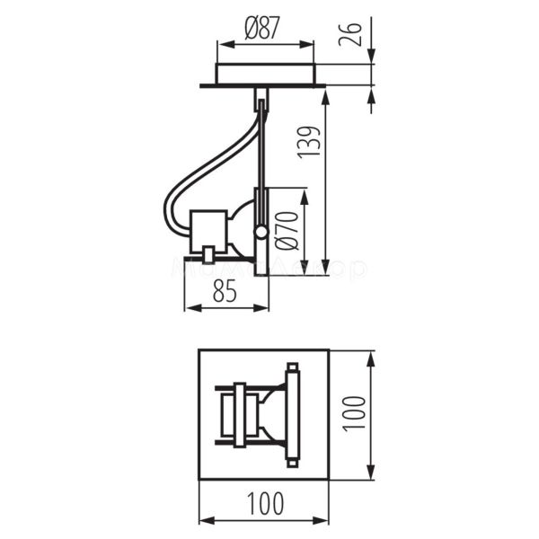 Размеры товара Kanlux 4795 Sonda EL-1L, габариты