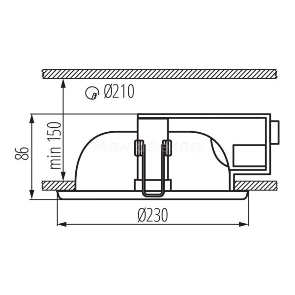 Размеры товара Kanlux 4820 Ralf DL-220-W, габариты