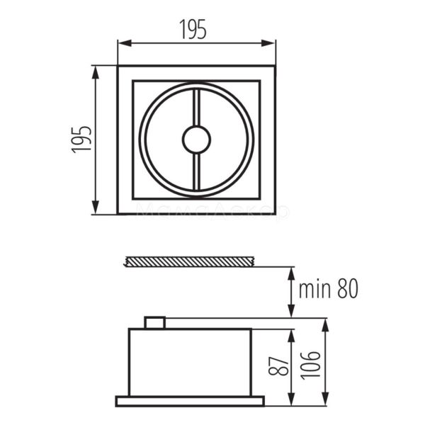 Размеры товара Kanlux 4960 Mateo DLP-150-GR, габариты