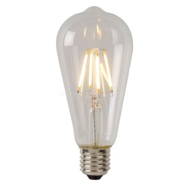 Лампа світлодіодна  сумісна з димером Lucide 49015/05/60 потужністю 5W з серії Led bulb. Типорозмір — ST64 з цоколем E27, температура кольору — 2700K