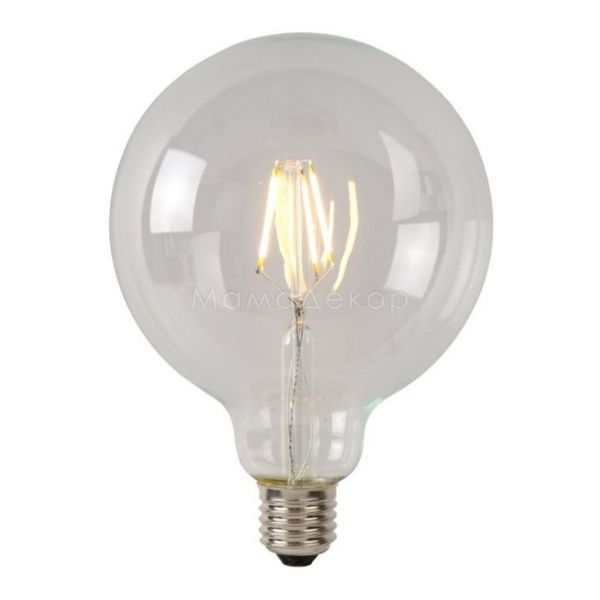 Лампа світлодіодна  сумісна з димером Lucide 49017/05/60 потужністю 5W з серії Led bulb. Типорозмір — G125 з цоколем E27, температура кольору — 2700K
