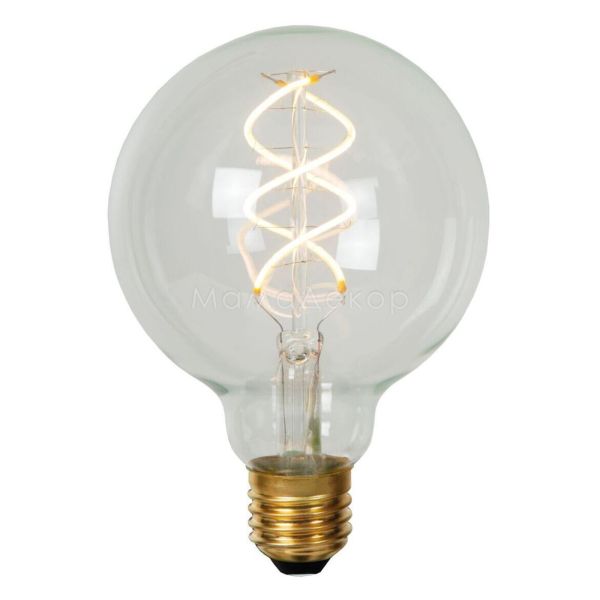 Лампа світлодіодна  сумісна з димером Lucide 49032/05/60 потужністю 5W. Типорозмір — G95 з цоколем E27, температура кольору — 2700K