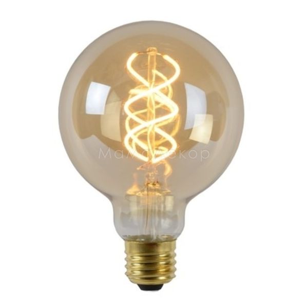 Лампа светодиодная  диммируемая Lucide 49032/05/62 мощностью 5W из серии Filament. Типоразмер — G95 с цоколем E27, температура цвета — 2200K
