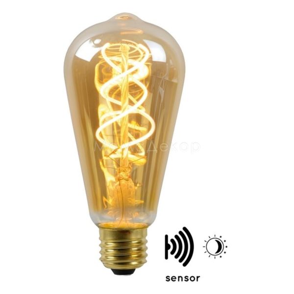Лампа світлодіодна Lucide 49034/04/62 потужністю 4W з серії Led bulb. Типорозмір — ST64 з цоколем E27, температура кольору — 2200K