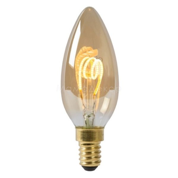 Лампа світлодіодна  сумісна з димером Lucide 49043/03/62 потужністю 3W з серії Led bulb. Типорозмір — C35 з цоколем E14, температура кольору — 2200K