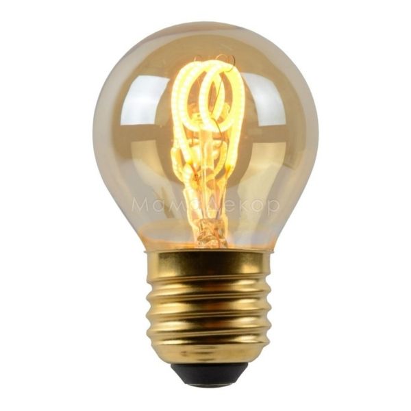 Лампа світлодіодна  сумісна з димером Lucide 49045/03/62 потужністю 3W з серії Led bulb. Типорозмір — G45 з цоколем E27, температура кольору — 2200K