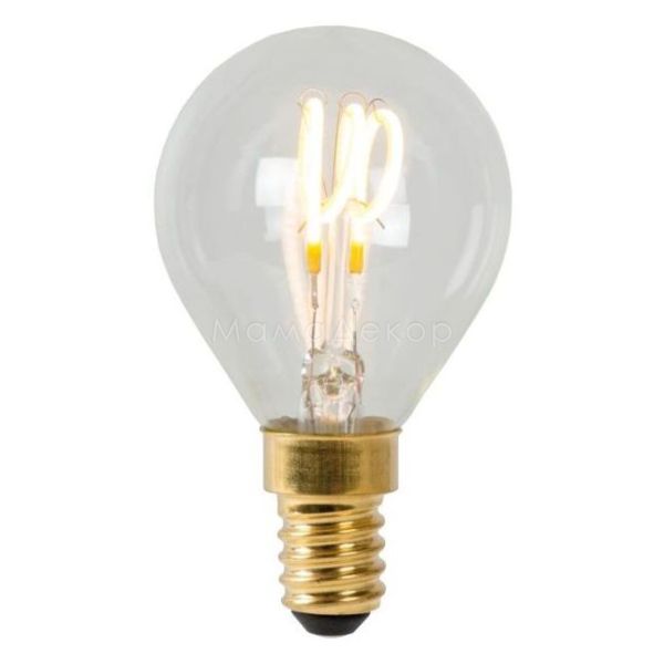 Лампа світлодіодна  сумісна з димером Lucide 49046/03/60 потужністю 3W. Типорозмір — P45 з цоколем E14, температура кольору — 2700K