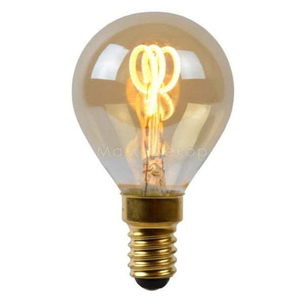 Лампа светодиодная  диммируемая Lucide 49046/03/62 мощностью 3W из серии Led bulb. Типоразмер — P45 с цоколем E14, температура цвета — 2200K