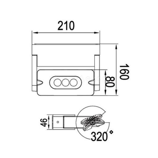 Розміри товару Lutec 6144S-1 gr LEDspot, габарити