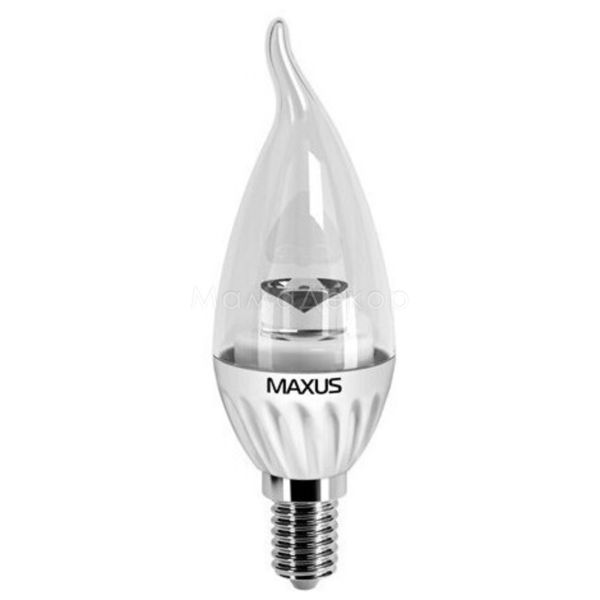 Лампа світлодіодна Maxus 1-LED-282 потужністю 4W. Типорозмір — C37 з цоколем E14, температура кольору — 4100K