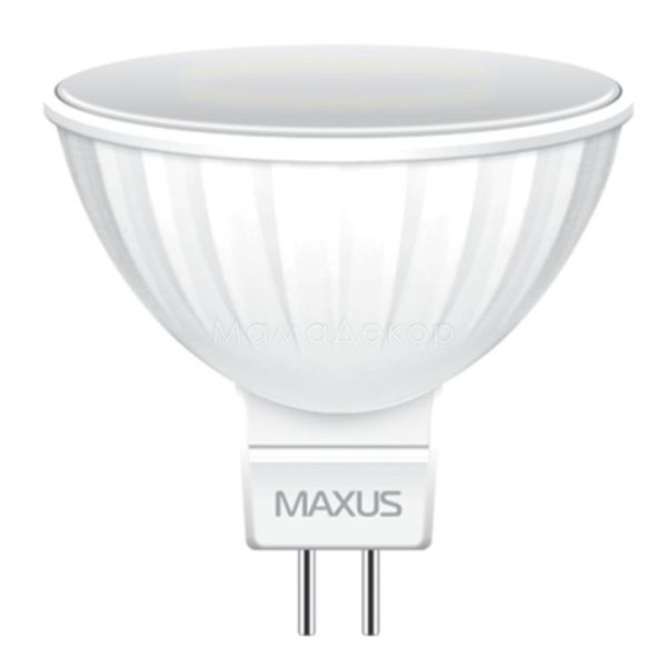 Лампа светодиодная Maxus 1-LED-511 мощностью 3W. Типоразмер — MR16 с цоколем GU5.3, температура цвета — 3000K