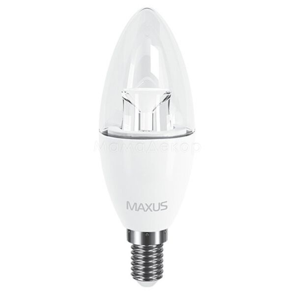 Лампа світлодіодна Maxus 1-LED-531 потужністю 6W. Типорозмір — C37 з цоколем E14, температура кольору — 3000K