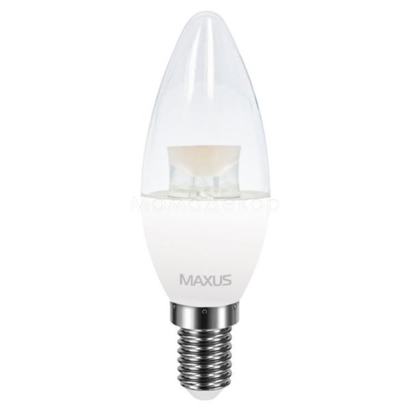 Лампа светодиодная Maxus 1-LED-5313 мощностью 4W. Типоразмер — C37 с цоколем E14, температура цвета — 3000K