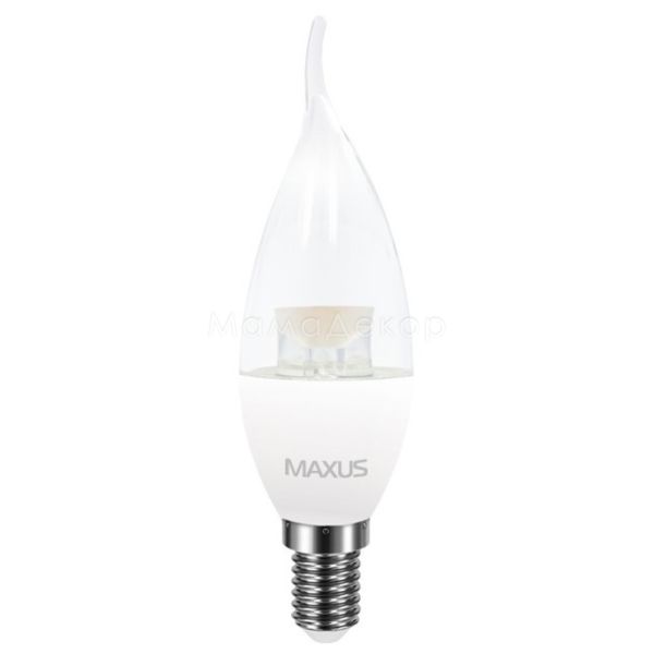 Лампа світлодіодна Maxus 1-LED-5315 потужністю 4W. Типорозмір — C37 з цоколем E14, температура кольору — 3000K