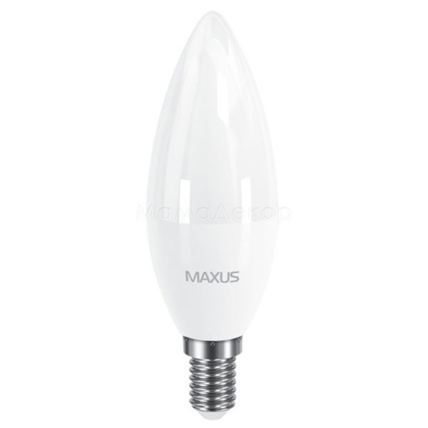 Лампа світлодіодна Maxus 1-LED-5317 потужністю 8W. Типорозмір — C37 з цоколем E14, температура кольору — 3000K
