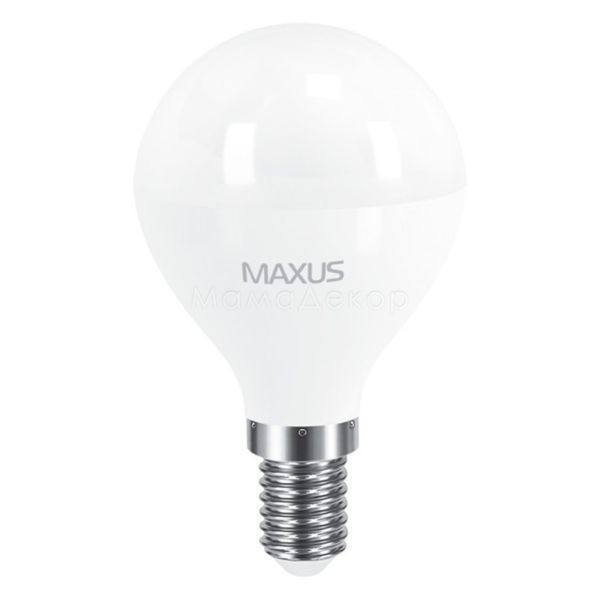 Лампа світлодіодна Maxus 1-LED-5415 потужністю 8W. Типорозмір — G45 з цоколем E14, температура кольору — 3000K
