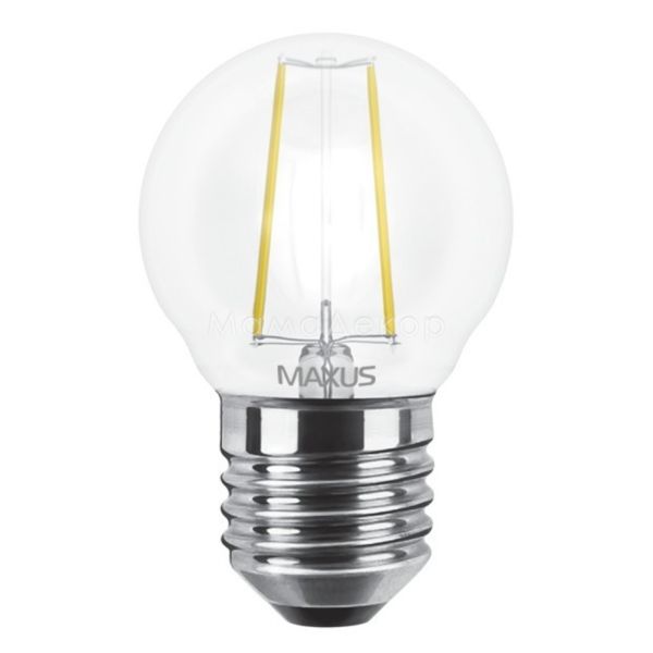 Лампа світлодіодна Maxus 1-LED-545-01 потужністю 4W. Типорозмір — G45 з цоколем E27, температура кольору — 3000K
