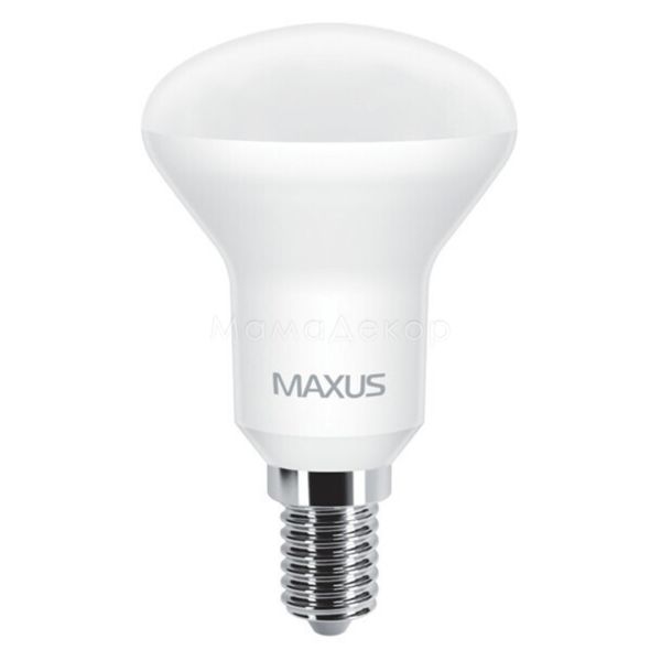 Лампа світлодіодна Maxus 1-LED-553 потужністю 5W. Типорозмір — R50 з цоколем E14, температура кольору — 3000K