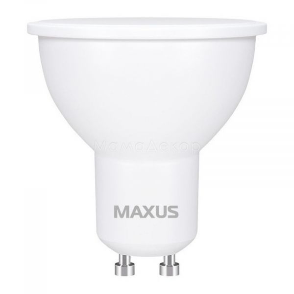 Лампа світлодіодна Maxus 1-LED-721 потужністю 7W. Типорозмір — MR16 з цоколем GU10, температура кольору — 3000K