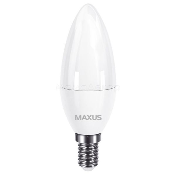 Лампа світлодіодна Maxus 1-LED-735 потужністю 8W. Типорозмір — C37 з цоколем E14, температура кольору — 3000K