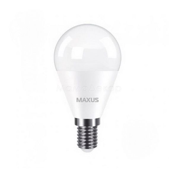 Лампа світлодіодна Maxus 1-LED-751 потужністю 7W. Типорозмір — G45 з цоколем E14, температура кольору — 3000K