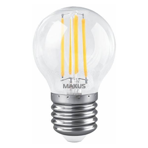 Лампа светодиодная Maxus 1-MFM-744 мощностью 7W из серии Filament. Типоразмер — G45 с цоколем E27, температура цвета — 4100K