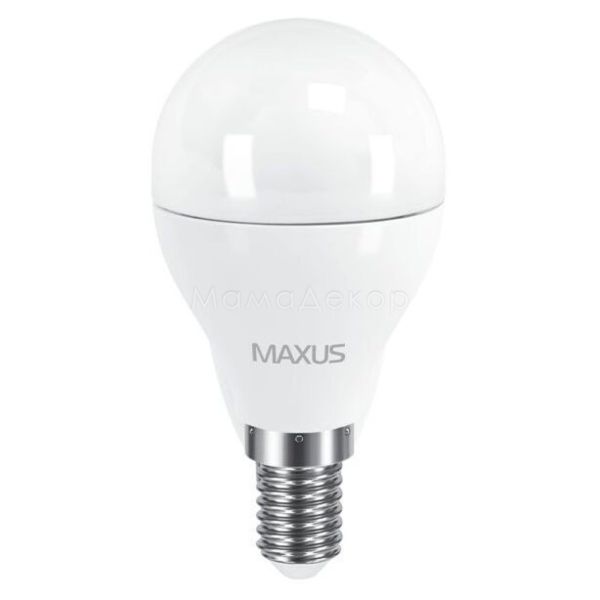 Лампа світлодіодна Maxus 2-LED-543 потужністю 6W. Типорозмір — G45 з цоколем E14, температура кольору — 3000K. У наборі 2шт.